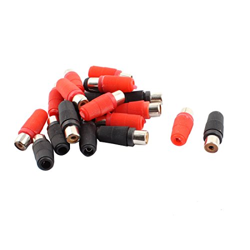 uxcell A16012800ux1654 Plastic Handle Female RCA Phono Jack Connector 10 Pairs Red Black (Pack of 20)