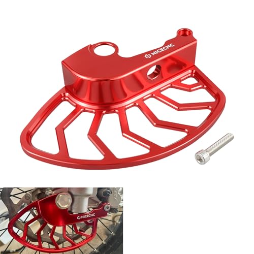 NICECNC Red Front Disc Brake Guard Protector Shield Compatible with Beta 125/200/250/300 RR 2-Stroke Race Edition 2023-2024 6061-T6 Aluminum Compatible with with KYB Forks See Fitment