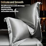 YOUR MOON 25 Momme Mulberry Silk Duvet Cover King Size, 3 PCS Set Top Grade Luxury Mulberry Silk Duvet Cover with Buttons Closure —1 Duvet Cover and 2 Pillow Shams (Starry Gray)