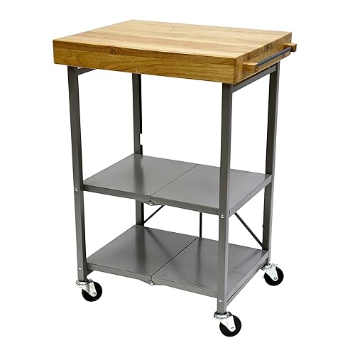 Kitchen Island Cart with Wheels (Silver)