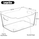 Clear Plastic Storage Bins for Kitchen Organization or Pantry Organizers and Storage, Freezer Fridge Organizer Storage Containers Bin for Organizing Refrigerator Medicine Closet Cabinet Organizers