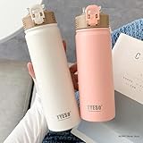 Tyeso Mug With Straw Portable Vacuum Flasks Cup Sports Mug Cold And Hot Insulated Cup Travel Water Bottle Grey