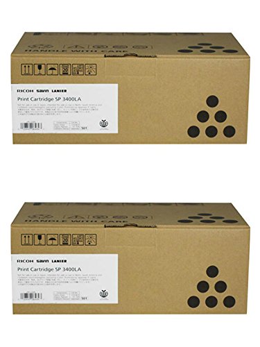 Ricoh 406464 Black Toner Cartridge 2-Pack for Aficio SP 3400, 3410, 3500, 3510