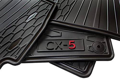 Car Floor Mats for CX5 Mazda FWD OEM Genuine Heavy Duty Rubber (2017,2018,2019, 2020,2021,2022, 2023,2024) Complete Set (Black) Only for FWD Version