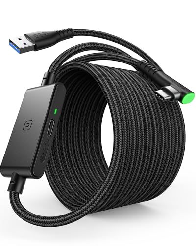 INIU Oculus Link Cable with Charging [16ft] for Meta Quest 3s Quest 3 Quest 2/Pro, Pico 4, PC VR, Steam VR, USB 3.0 High Speed Data Cable, USB C Charger Cord for VR Headset Accessories