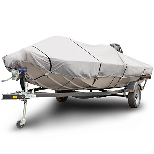 Budge B-611-X6 600 Denier Low Profile Flat Front Boat Cover Gray 20'-22' Long (Beam Width Up to 102") Waterproof, UV Resistant