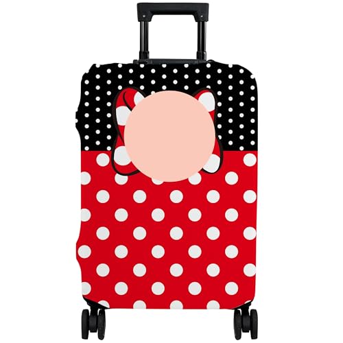 hswosnas Luggage Cover Approved Travel Suitcase Protector Cute Dots Bow Elastic Washable Baggage Covers for 18-20 inch Luggage(M)