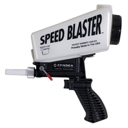 Zendex Tool - SpeedBlaster Portable Media Blaster in White - Handheld Sand Blaster Gun Kit for Air Compressor - Extended Use Fast and Powerful Sandblasting Gun