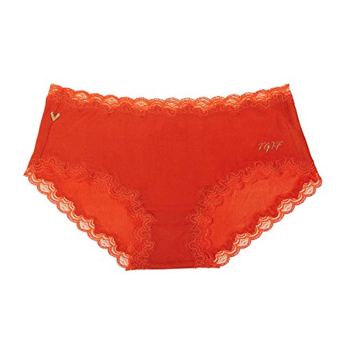 Uwila Warrior Soft Silks Days of The Week 'TGIF' Women's Brief Underwear | Spicy Orange | Large