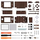 eXtremeRate Wood Grain Replacement Full Housing Shell Buttons + Chrome Gold Buttons for Nintendo DS Lite - Console NOT Included