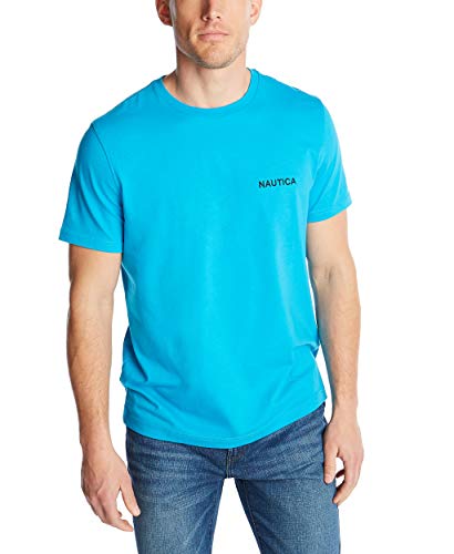 Nautica mens Short Sleeve Solid Crew Neck T-shirt Polo Shirt, Hawaiian Ocean, X-Large US
