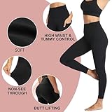 NexiEpoch 4 Pack Leggings for Women with Pockets- High Waisted Tummy Control for Workout Running Capri Yoga Pants