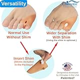 Chiroplax Tailor's Bunion Corrector Pads Bunionette Pain Relief Pinky Little Toe Straightener Separator Cushion Splint Protector Shield Spacer Cover Guard (4 Pads, Shims - Medium)