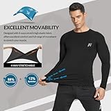 MEETWEE 5 Pack Compression Shirt Men, Long Sleeve Compression Shirts for Men, Base Layer Men Compression Undershirts - L