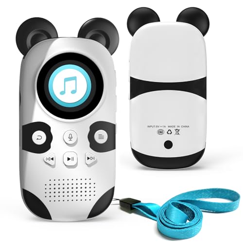 ODEJOI 64GB Bluetooth MP3 Player for Kids, White Noise Machine for Sleep Baby, Cute Panda Portable Music Player with Speaker, 18 Soothing Sounds, Voice Recorder, FM Radio, Child Digital Audio Players