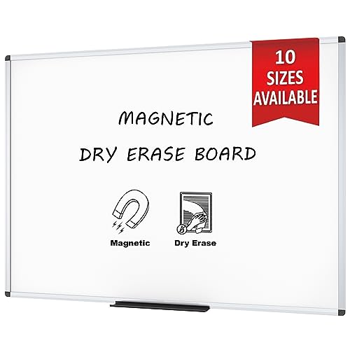VIZ-PRO Dry Erase Board/Magnetic Whiteboard, 96 x 48 Inches, Large Wall Mounted Board for School Office and Home 8' x 4'
