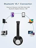 New bee Wireless Headset Bluetooth Headset with Noise Cancelling Microphone 20hrs Talk time & Mute Button for Work/PC/Office/Zoom/Skype (Include USB Dongle)