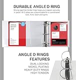 4 Pack of 6 Inch 3 Ring Binder with Locking Angle D Rings, Professional Heavy Duty Large Storage Binder with Pockets, Fits 8.5 x 11 Inch Sheets, Non-Stick Clear View Cover, Customizable, White