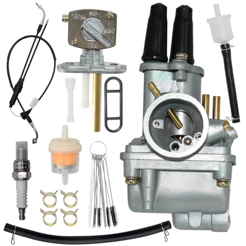 JDLLONG PW80 Carburetor For Yamaha PW 80 Y-Zinger Bike 1985-2006 Carb with Throttle Cable and Fuel Petcock Switch