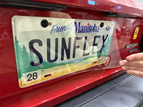 License Plate Transparent Security Frame, Privacy Focused Design,Clear Reflective Waterproof Tag and Weatherproof Shield，Anti-Glare Protector Cover (1Pc)