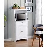 American Furniture Classics 25503 OS Home and Office Microwave/Coffee Maker Utility Cabinet with Drawer, Small, White, 1 Cabinet