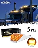 Partsam 31LED Amber Cab Marker Light Waterproof Top Roof Running Cab Lights Compatible with Peterbilt/Kenworth/Freightliner//Western Star/Mack/International/Paccar Trailer Trucks