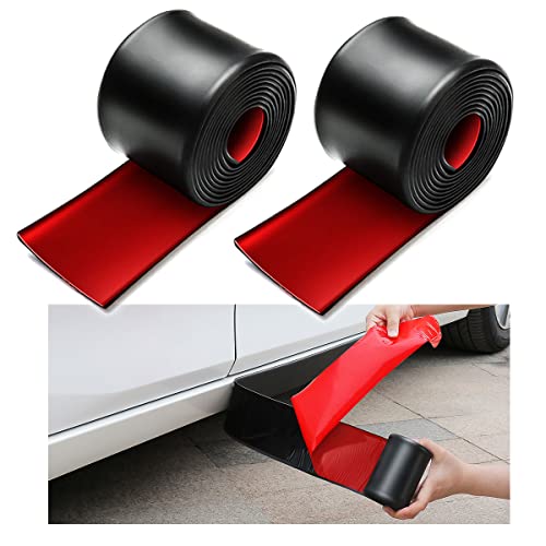 muekzru 8.2ft*3.15in Side Skirts for Cars Universal,Universal Rubber Anti-Scratch Side Skirts Edge Guards.Protector for Sedans, Truck, SUV Before and After Bumper (【2PCS】 8.2ft*3.15in)
