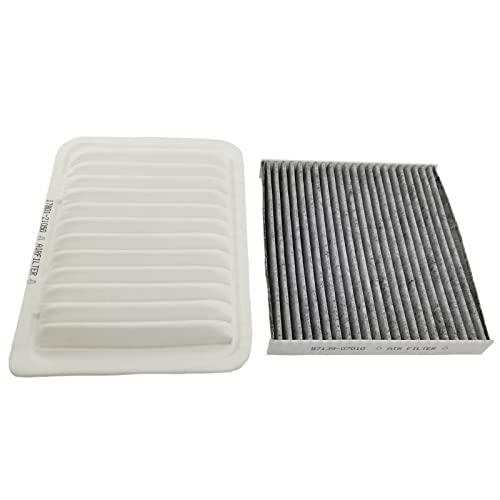 GaeaAuto Engine Air Filter & Carbon Cabin Air Filter fit for Corolla(2009-2019) Matrix(2009-2014) Yaris(2007-2018) Scion xD(2008-2014) Vibe(2009-2010) #87139-07010 17801-0T030 17801-21050