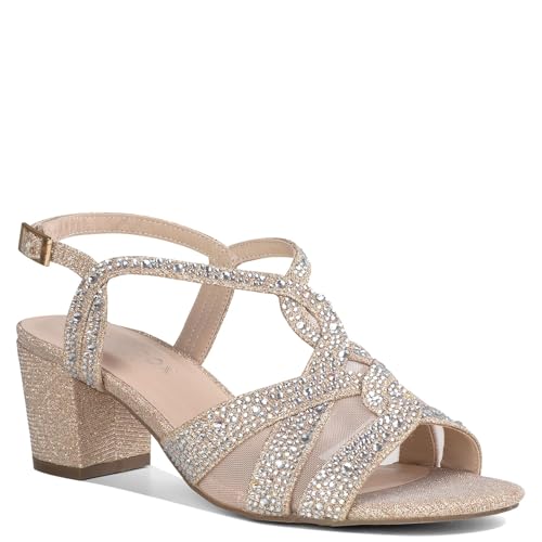 Paradox London Pink Women's Nadia Heeled Sandals, Champagne, 9 Wide