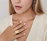 Simple Gold Geometric Rings for Women, Square Fashion Ring, Band Everyday Ring Jewelry