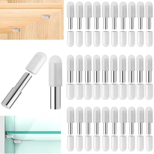 30 Sets 5mm 1/4 Inch Dual Diameter Stainless Steel Metal Shelf Pegs Pins, Cabinet Shelf Pegs, Shelf Support Pegs, Includes The Two Most Common Sizes