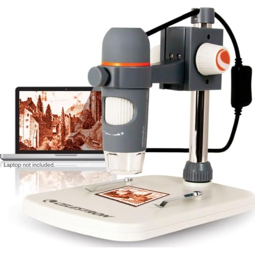 Celestron – 5MP USB Handheld Digital Microscope Pro – Adjustable Focus – 20x–200x Magnification – Compatible with Windows, Mac – Great for Education, Forensics, Circuitry, Jewelry, Insects, Textiles