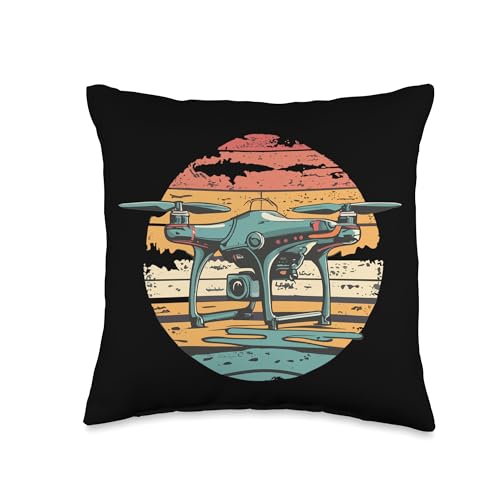 Drohne mit Kamera Mini Drohne Drohne für Kinder Quadcopter Pilot Drone Flying Retro Throw Pillow, 16x16, Multicolor