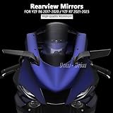 Compatible with Yamaha YZF R7 2021-2023/YZF R6 2017-2020 Motorcycle Accessories Black Rearview Mirrors 360° Rotatable Wind Wing Side Mirrors