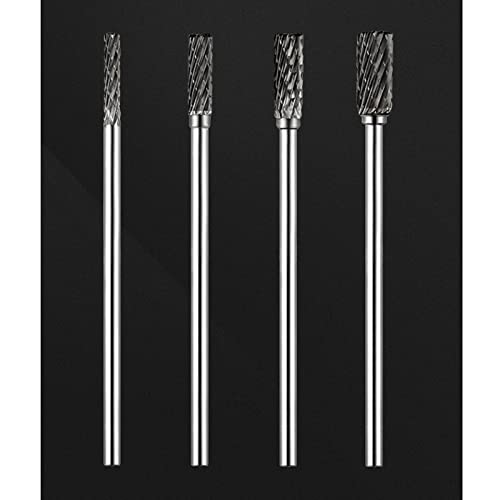 Luo ke 75mm Extra Long Carbide Burr Sets, 1/8 Inch Shank End Cut Cylindricl Shape Rotary Tungsten Carbide Bits (A Type End Cut Cylindrical Shape)