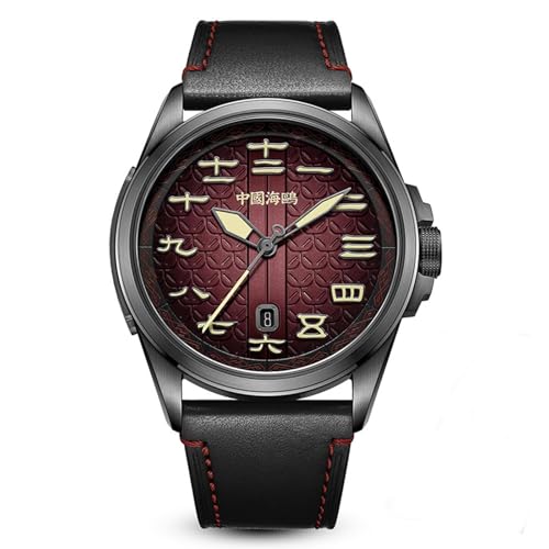 SEA-GULL Seagull Men's Luxury Vintage Military Luminous Sapphire Mechanical Watch 100m Waterproof Black, black / black