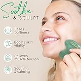 Beauty by Earth Jade Gua Sha - Smoothes Fine Lines & Wrinkles, Face Sculpting Tool for Face Massage, Jaw Massager, Facial Massage Tools, Small Gifts for for Women and Teenage Girls