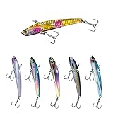 1Pcs 110mm 45g Sinking VIB Fishing Bait Trout Bass Lure Saltwater Swimbait Metal Jig Wobbler Fishing Metal Vib Lure 9172 (Color : F, Size : 110mm)