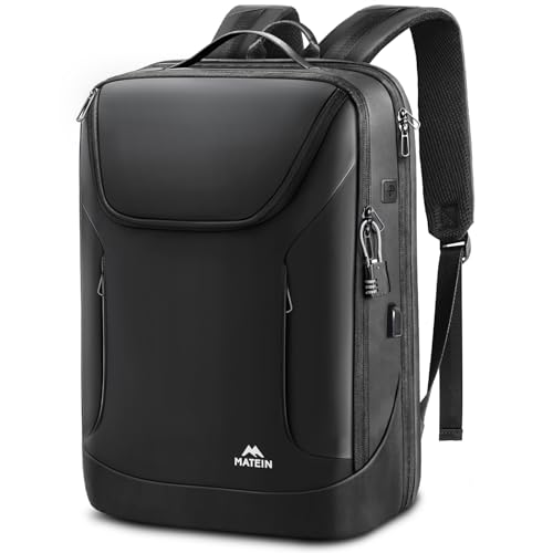 MATEIN Waterproof Laptop Backpack 17 Inch, Anti Theft Business Backpack with Lock & USB Charging Port, Large TSA Tech Backpacks College Computer Back Pack Gifts for Men Women Work Office Travel, Black