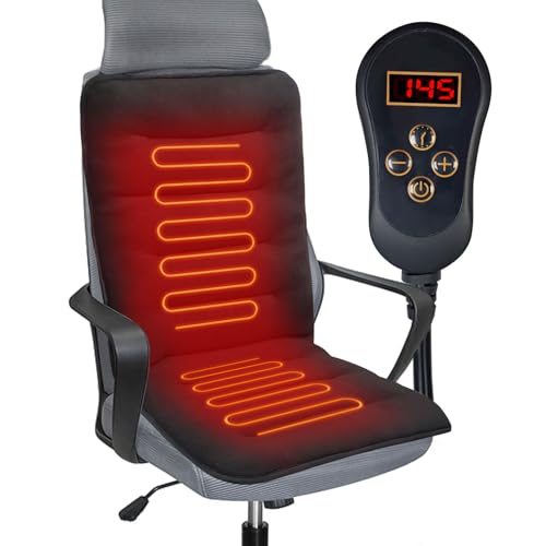 Mymyth Heated Seat Cushion for Office Chair - Thick and Soft Warm Seat Cover in Winter- Easy Controller to Relieve Fatigue and Reduce Stress - Comfortable Heating Pad with Power Adapter for Home Etc.