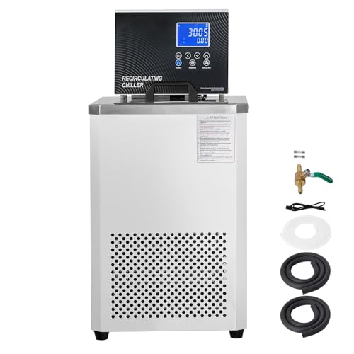 Happybuy 6L Laboratory Chiller Circulator, -4°F-212°F Recirculating Pump, LCD Display, 304 Stainless Steel Water Bath Cooling System