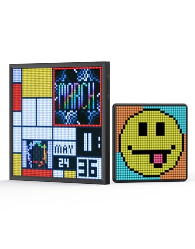 Divoom Pixoo-64+Pixoo-Max, WiFi Pixel Cloud Digital Frame with APP Control,64 X 64 LED Panel Display Frame for Gaming Room Decoration/Social Media Fans Counter，Home Decor, Business Advertisement
