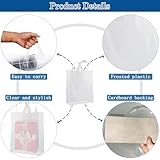 Hokimder Plastic Bags with Handles - 110 Pack Clear Frosted Gift Bags with Cardboard Bottom, 25LB Thickened Boutique Bags Bulk for Small Business, Shopping, Retail Stores, Gifts (10x5x13 Inch)