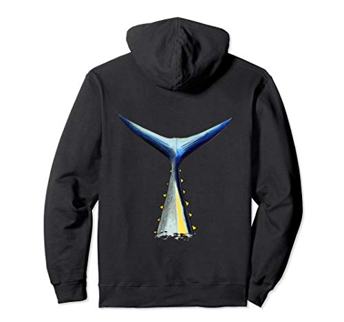 BACK PRINT Deep Sea Fishing | Tuna Tail | Bluefin Tuna Pullover Hoodie