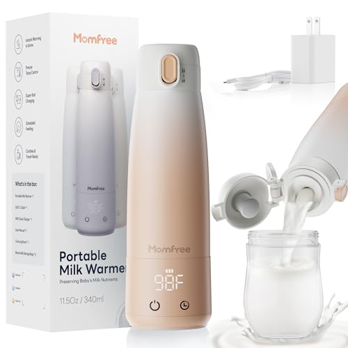Portable Milk Warmer for Travel: 12 OZ Bottle Warmers with Five-Level NTC Precision Temperature Control | Fast Warming 9000mAh Large Battery for Breastmilk & Formula and Water