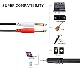 Devinal [25 Feet 1/8 inch Male Stereo to Dual 1/4 Mono Male Audio Cable, 3.5mm TRS to Dual 6.35mm TS Y Splitter Breakout Cord, Gold Plated Heavy Duty Durable 7.5 Meters