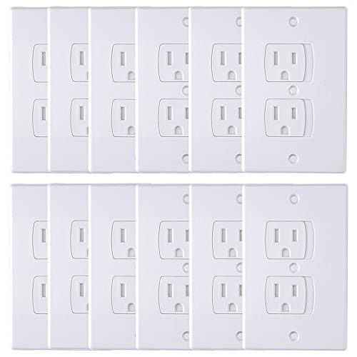 AUSTOR 12 Pack Baby Safety Electric Outlet Covers Baby Safety Self Closing Wall Socket Plugs Plate Alternate for Child Proofing