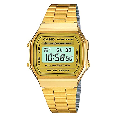 Casio Vintage Retro Gold Digital Dial Stainless Steel Unisex Watch A168WG9UR