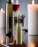 Bullet Lighter Series Reusable Metal Mini Trench Lighters with Keychain for Collection， Decorative， Gift， Outdoor， Camping (Gold(A))