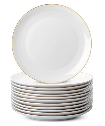 BTaT- White Porcelain Dinner Plates, Set of 12, 10.5", White Dishes, Porcelain Dinner Plates, Plate Set for 12, Porcelain Plates Sets for 12, White Plates Set, White Plates Ceramic, Dinnerware Plates